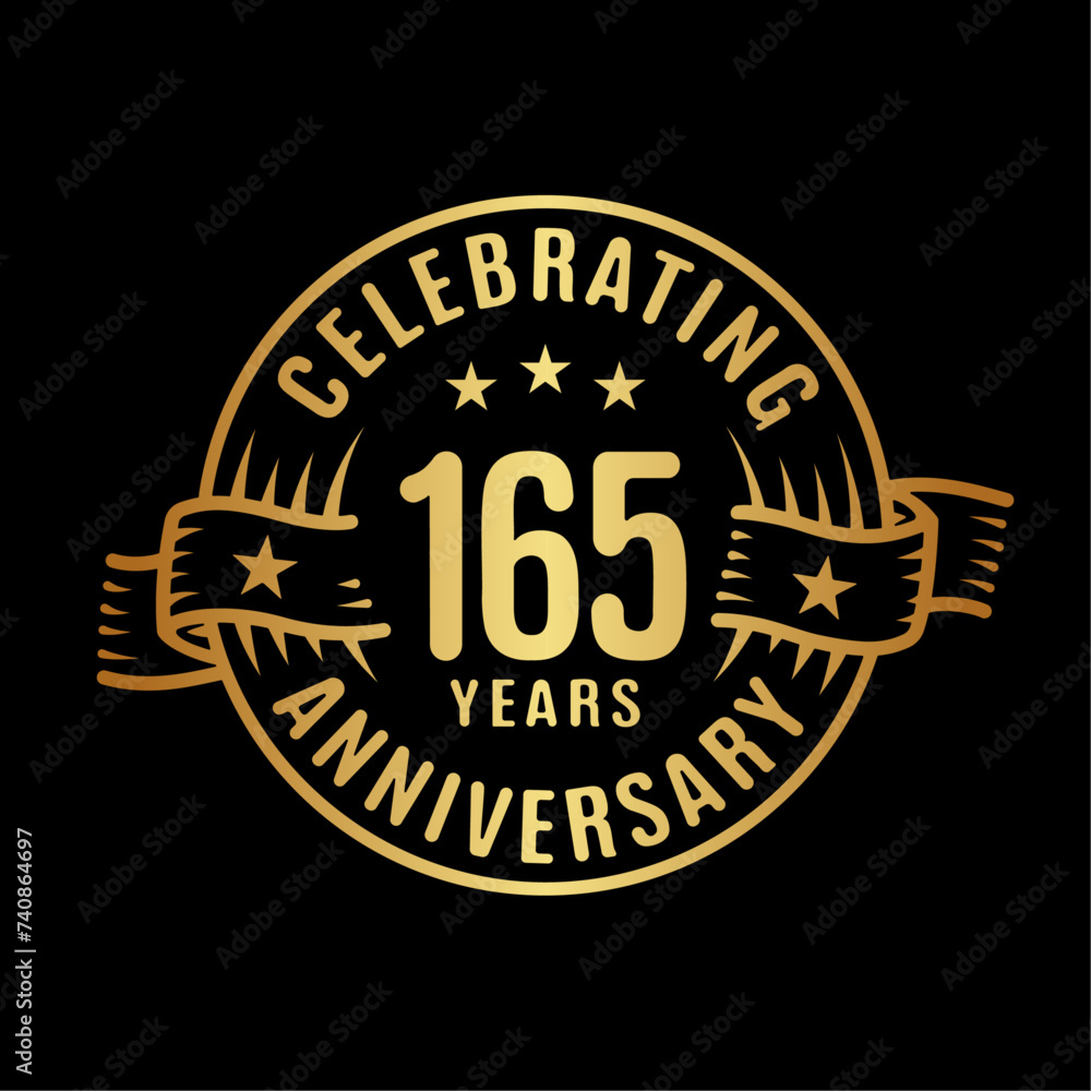 165 years logo design template. 165th anniversary vector and illustration.
