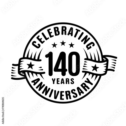 140 years logo design template. 140th anniversary vector and illustration.
