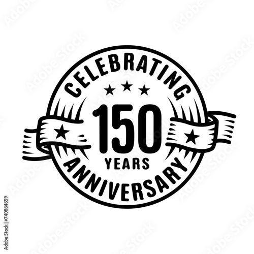 150 years logo design template. 150th anniversary vector and illustration.
