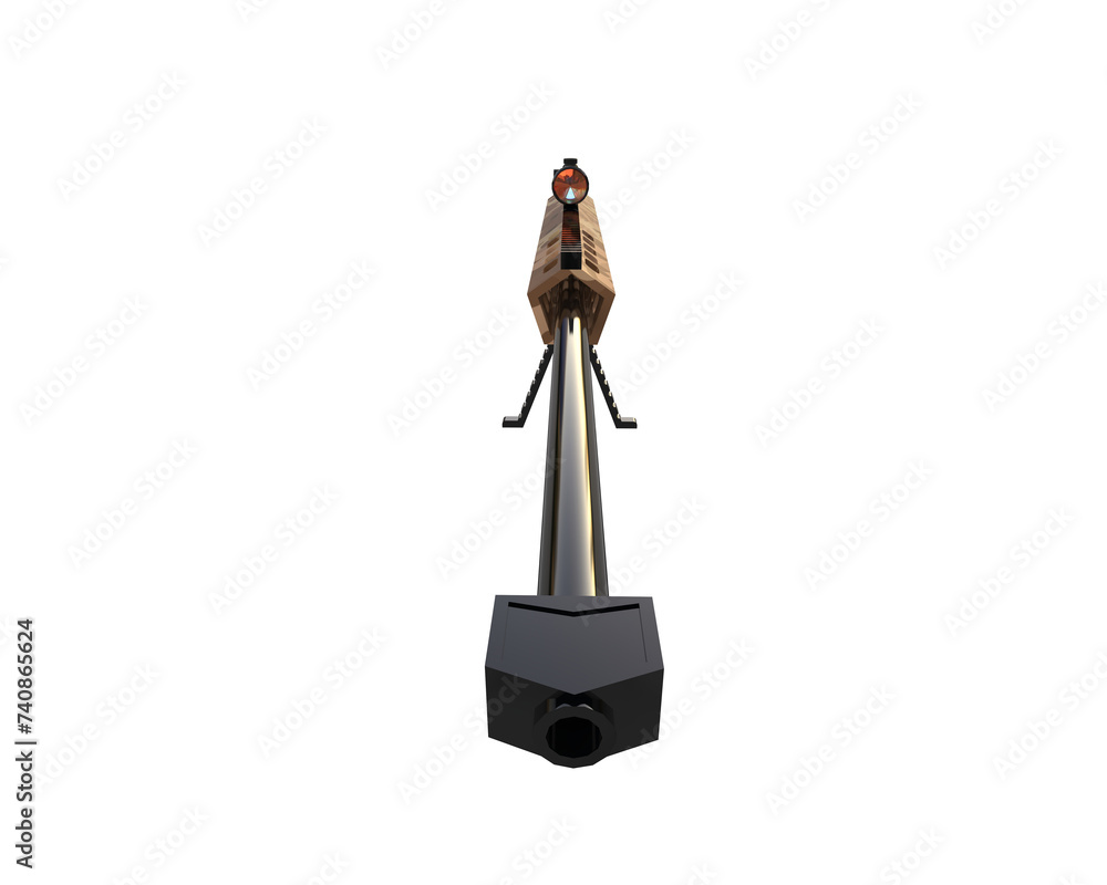 Riffle with scope isolated on background. 3d rendering - illustration Riffle with scope isolated on background. 3d rendering - illustration