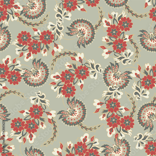 Vintage Vector Floral seamless pattern photo