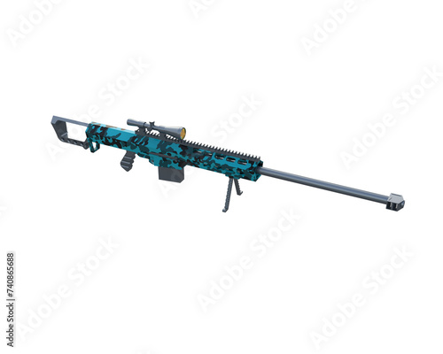 Riffle with scope isolated on background. 3d rendering - illustration © Cristian