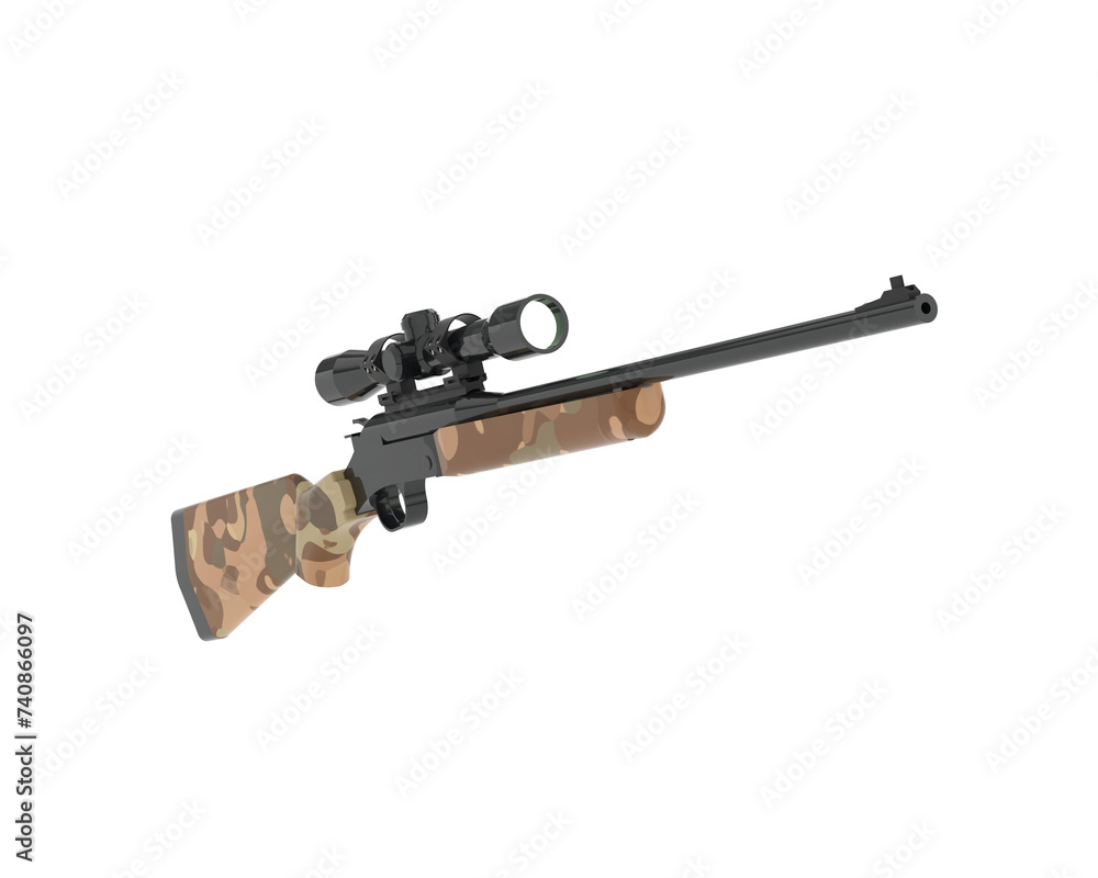Riffle isolated on background. 3d rendering - illustration Riffle isolated on background. 3d rendering - illustration
