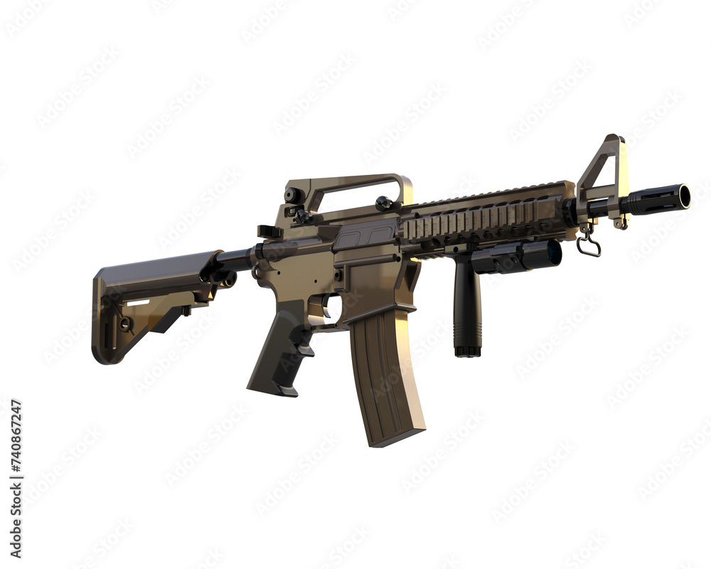 Riffle with scope isolated on background. 3d rendering - illustration