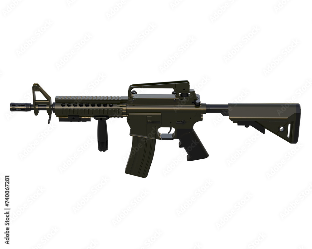 Riffle with scope isolated on background. 3d rendering - illustration