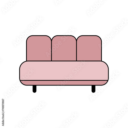 Sofa. Vector icon colored, isolated on white background.