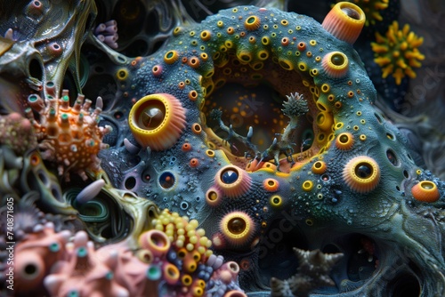 alien sea creature with many eyes