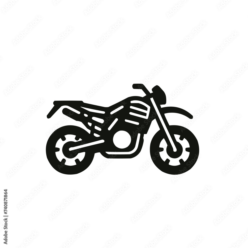 Fototapeta premium Black and white logotype of a naked motorbike