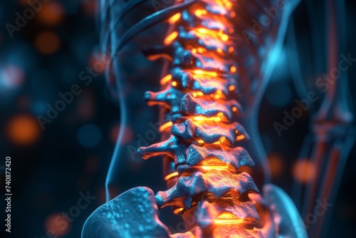 "Educational Illustration of Human Lumbar Spine Anatomy for Healthcare Professionals"