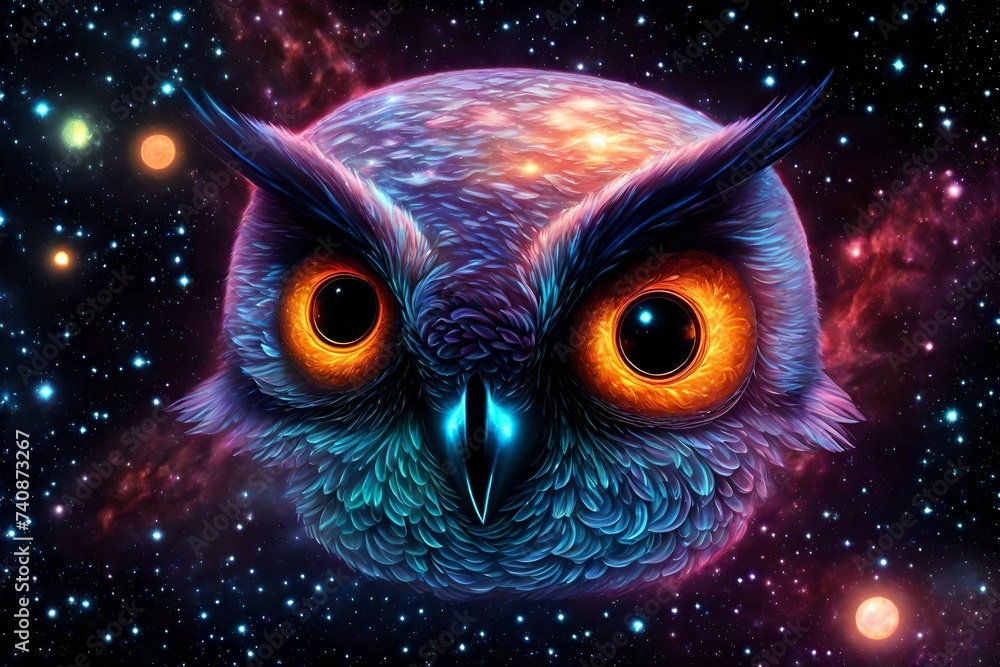 Glowing Galactic owl face