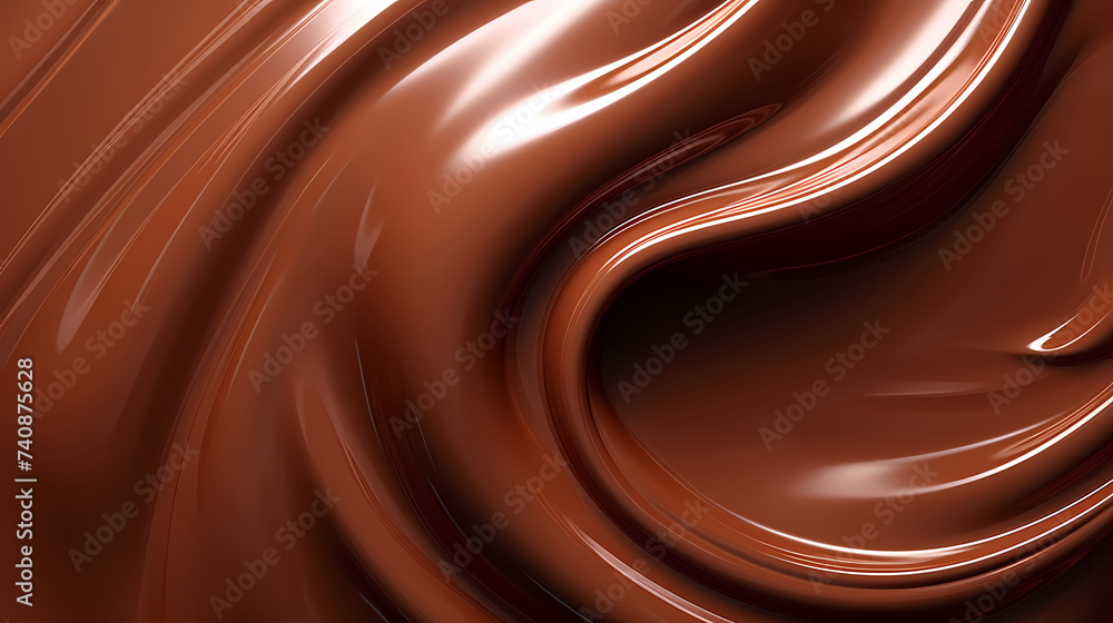 Chocolate background, melted chocolate chips splash Chocolate background, melted chocolate chips splash