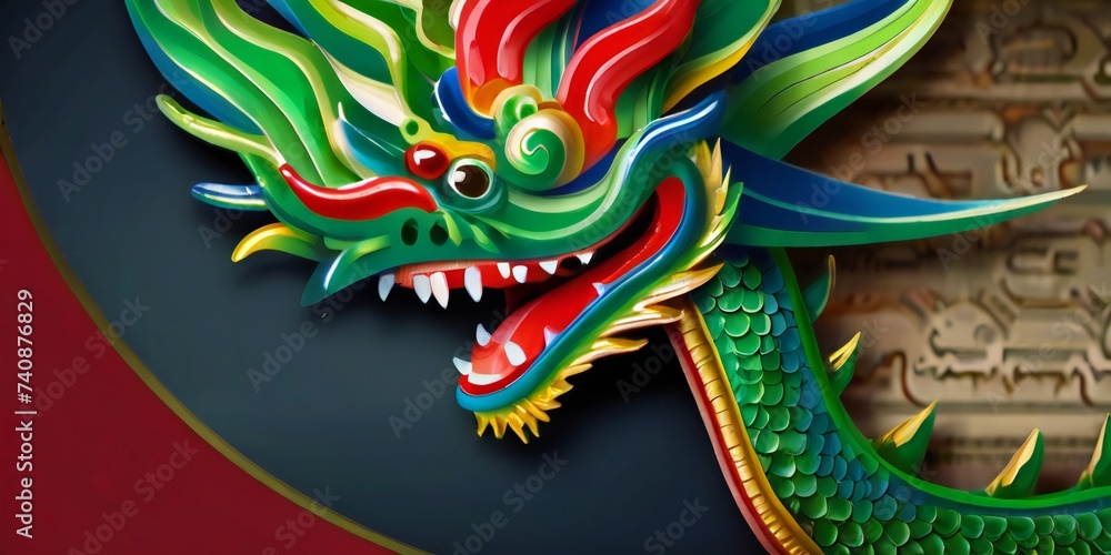 chinese dragon on the wall