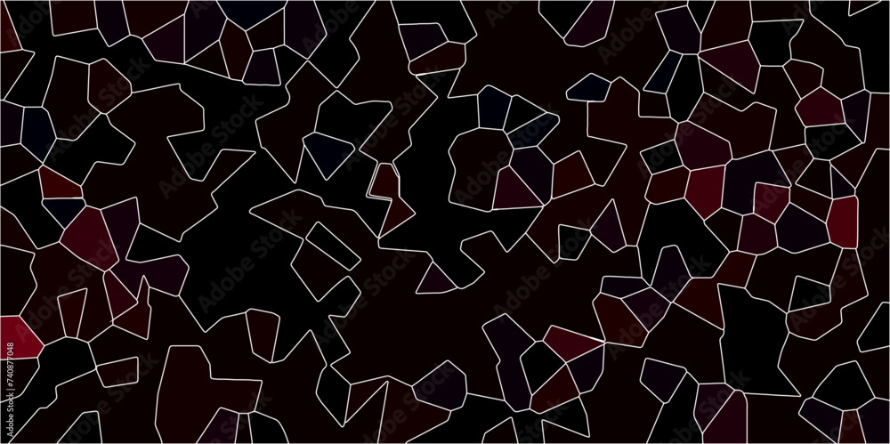  Abstract light Red background with triangles. Red layout with white lines. Triangular texture with cracked rock. Artful decoration of stone cubes in architectural design.
