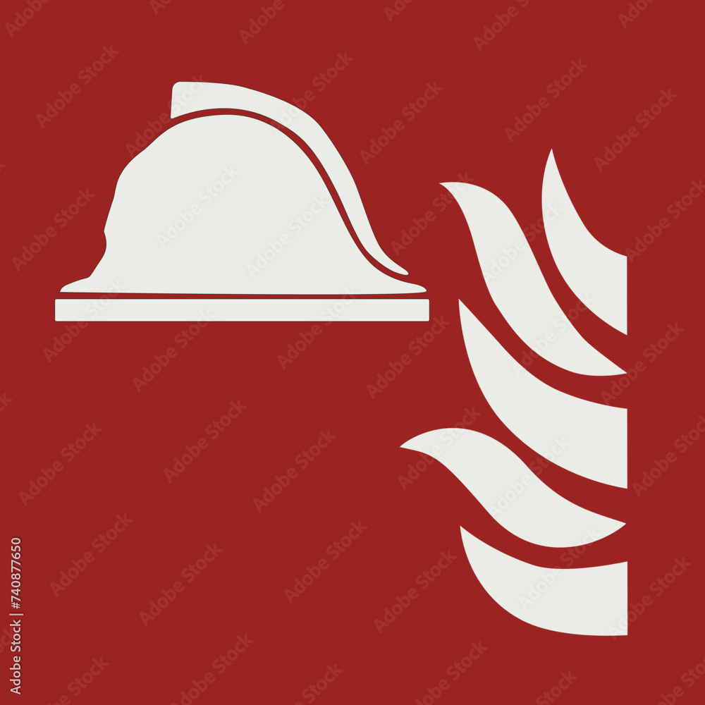 Obraz premium FIRE FIGHTING EQUIPMENT SIGNAL PICTOGRAM, COLLECTION OF FIREFIGHTING EQUIPMENT ISO 7010 – F004, SVG