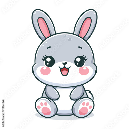 Easter adorable happy bunny cartoon vector 