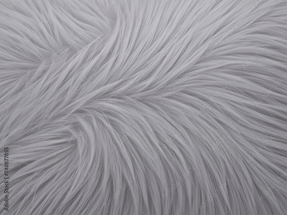 Obraz premium Long White Fur Texture Full Screen