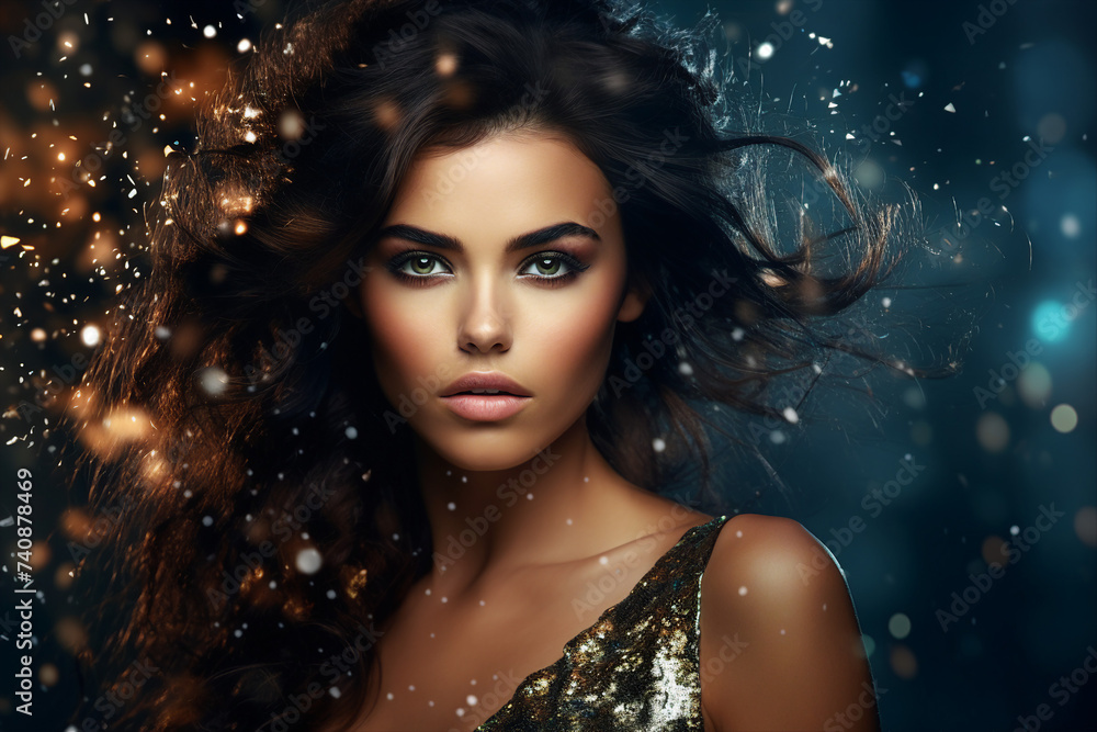 Generative AI picture of High fashion show with beautiful young male female model in fine designers outfit Generative AI Generative AI picture of High fashion show with beautiful young male female model in fine designers outfit Generative AI