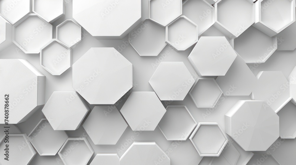 Fototapeta premium Seamless light gray backdrop with hexagonal design.