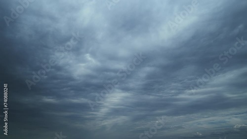 Changing On Cloudscape Environment In Rainy Season. Dark Puffy Clouds Forming On Summer Gray Sky. photo
