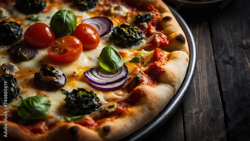 pizza with salami and olives pizza with salami and olives