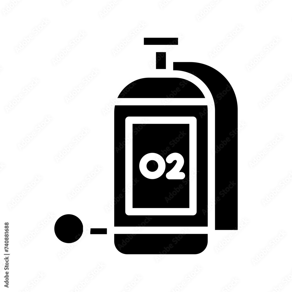Bottle Diving Oxygen Glyph Icon Bottle Diving Oxygen Glyph Icon