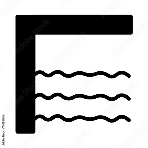 Board Diving Pool Glyph Icon