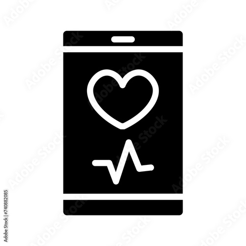 Fitness Health Heartbeat Glyph Icon