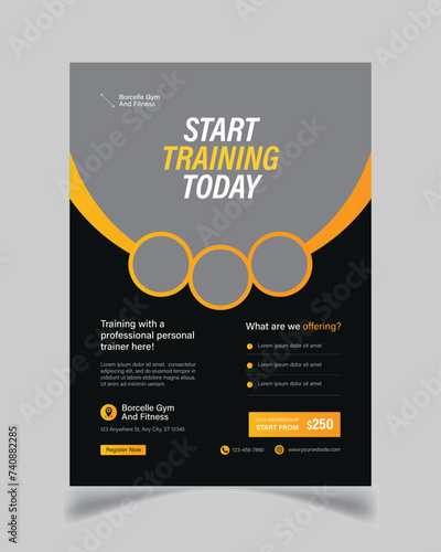 Modern Business Fitness Flyer template
