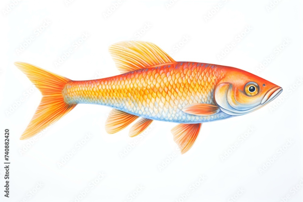 Colorful Fish Drawing Created with Colored Pencils. Concept Fish, Drawing, Colored Pencils, Colorful, Art