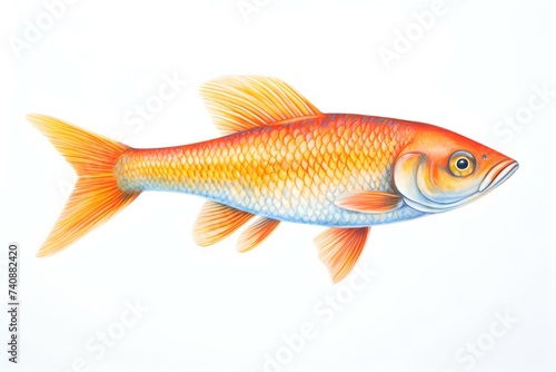 Colorful Fish Drawing Created with Colored Pencils. Concept Fish, Drawing, Colored Pencils, Colorful, Art