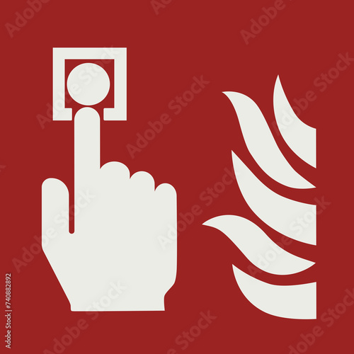 FIRE FIGHTING EQUIPMENT SIGNAL PICTOGRAM, FIRE ALARM CALL POINT ISO 7010 – F005, SVG