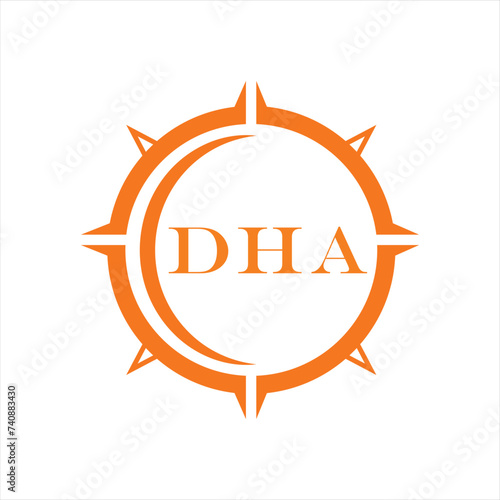 DHA letter design. DHA letter technology logo design on a white background. DHA Monogram logo design for entrepreneurs and businesses.