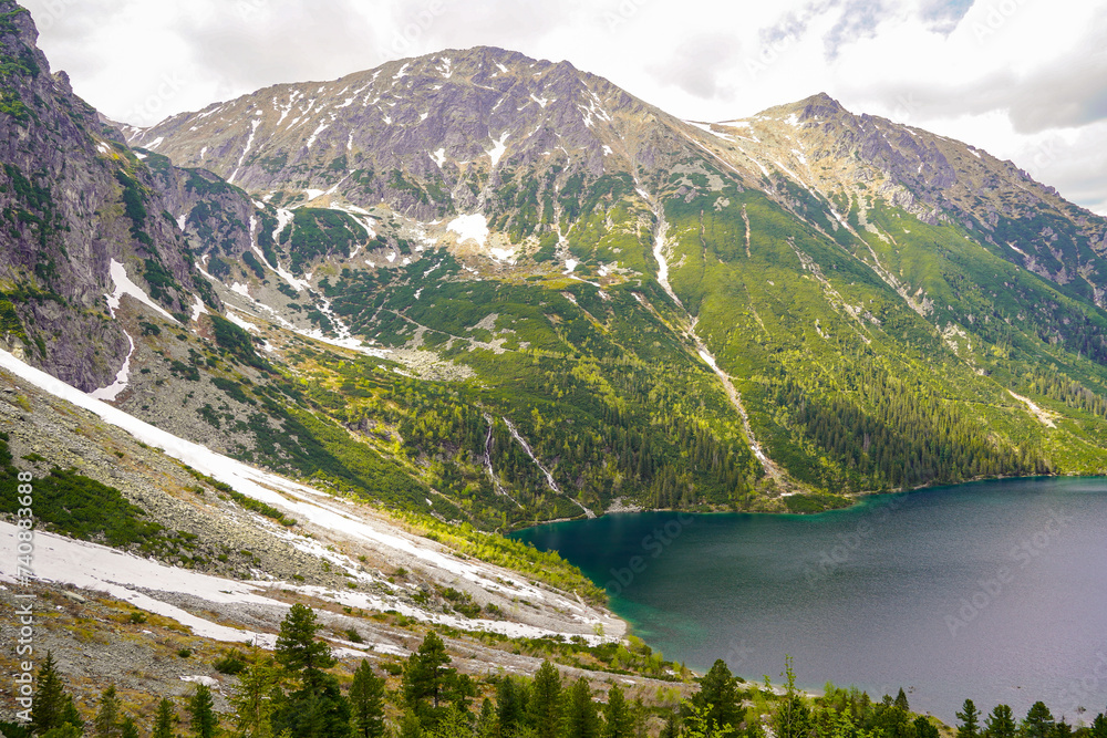 Morskie Oko mountain lake , spectacular panorama