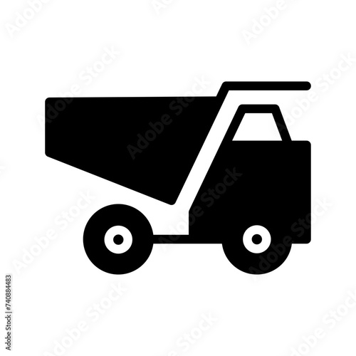 Dump Truck Machine Glyph Icon
