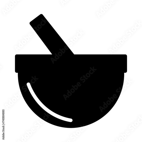 Mortar Kitchen Tool Glyph Icon