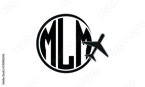 MLM three initial letter circle tour & travel agency logo design vector template. hajj Umrah agency, abstract, wordmark, business, monogram, minimalist, brand, company, flat, tourism agency, tourist