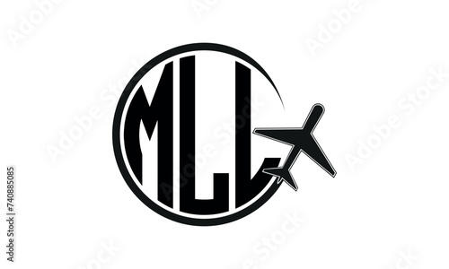 MLL three initial letter circle tour & travel agency logo design vector template. hajj Umrah agency, abstract, wordmark, business, monogram, minimalist, brand, company, flat, tourism agency, tourist