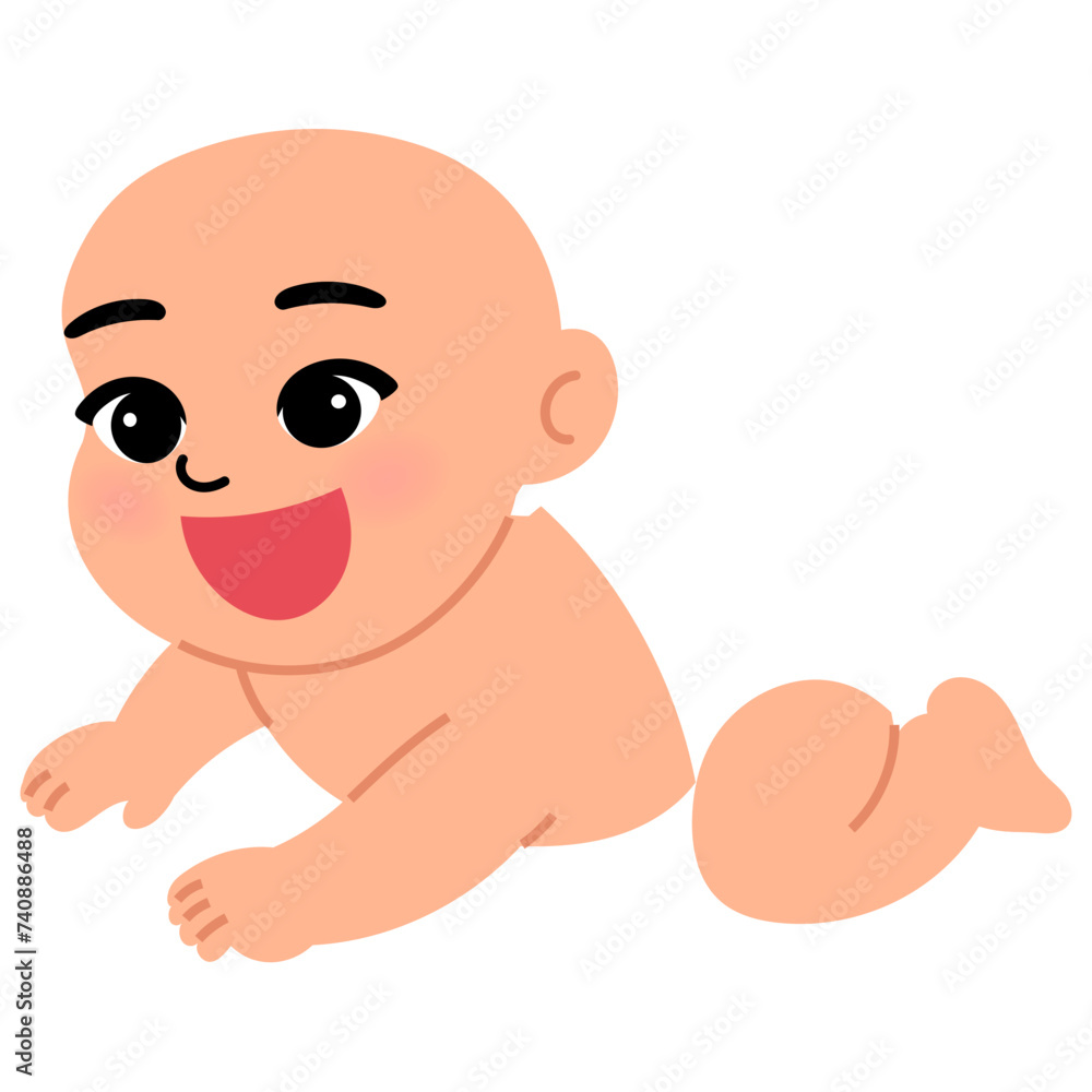 toddler smiling and crawling illustration toddler smiling and crawling illustration