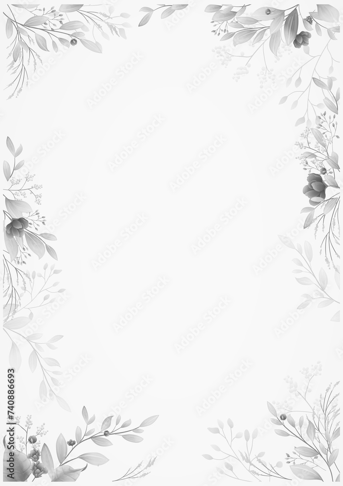 White Cream floral engagement invitation Card template - Flower Invitation Card - Wedding Flower Card - Save the date card