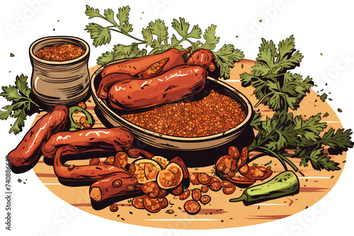 illustration of tamarind vegetable food