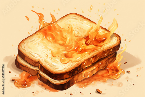 toast food illustration