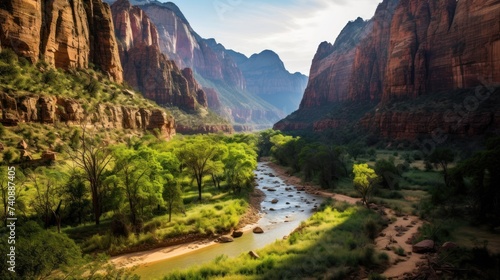 colorful landscape from zion national park photo