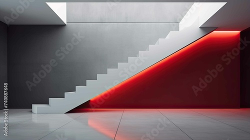 Image of the contemporary staircase is blurred