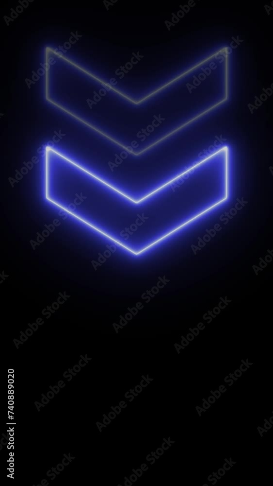 Realistic neon arrows animation. 3d render, abstract minimalist geometric arrow background. Glowing neon motion sign, outline 4k video. Realistic neon arrows animation. 3d render, abstract minimalist geometric arrow background. Glowing neon motion sign, outline 4k video.
