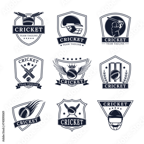Cricket Sport Logo Template Collection