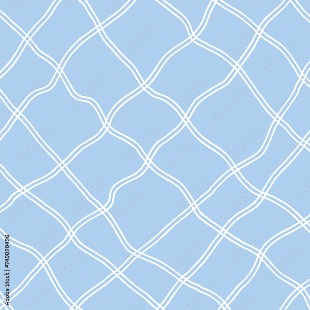 Fototapeta premium Vector hand drawn cute checkered pattern. Doodle Plaid geometrical simple texture. Crossing lines. Abstract cute delicate pattern ideal for fabric, textile, wallpaper
