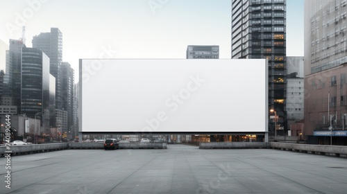 mock up big blank billboard for new advertisement at parking lot, outdoor advertising poster, empty advertise poster at expressway in city, copy Space, advertisement, commercial and marketing concept