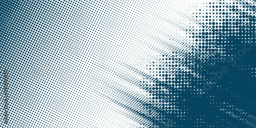 Dots halftone white & blue gradient color pattern grunge texture background.