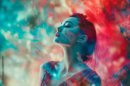 Captivating portraits of a woman with abstract, artistic effects