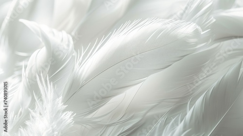A soft, feather texture background in a delicate white, symbolizing purity and softness.